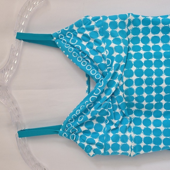 Beach House Turquoise Blue and White Polka Dot Swimsuit Top. Size 8. NWOT - Picture 2 of 8